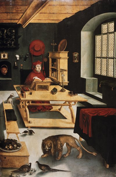 Cardenal Albrecht von Brandenburg como Jerónimo en su celda de Lucas Cranach the Elder